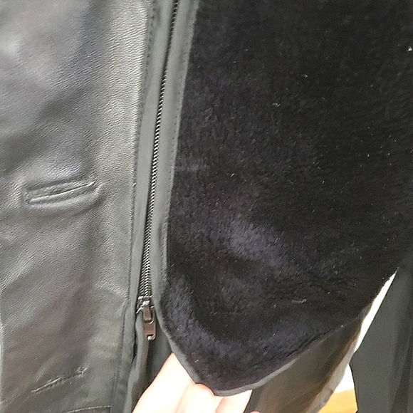 EXIT USA Genuine Leather Button Front Jacket Coat Large - Picture 10 of 12